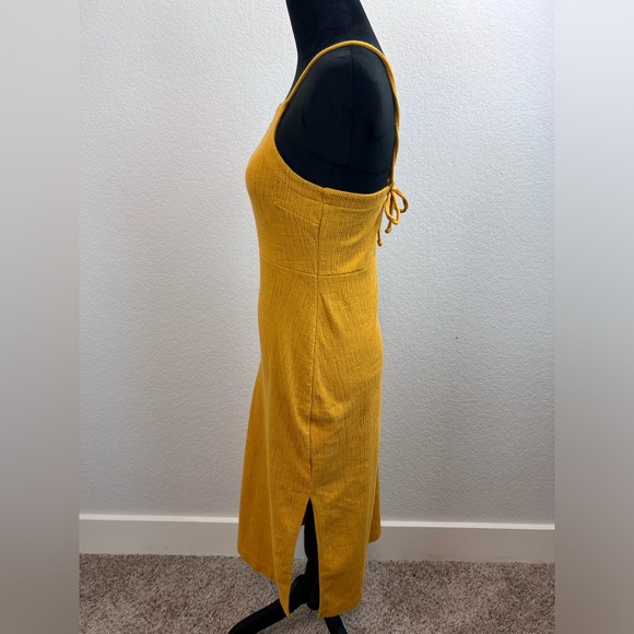 Madewell Bodycon Side Slit Mustard Sleeveless Dress Size XXS - Picture 3 of 9